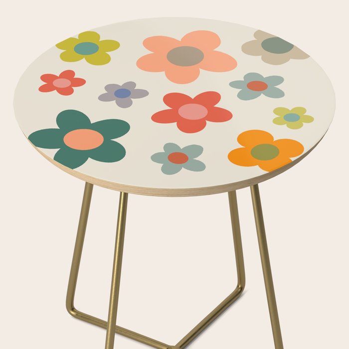 Flower Power Floral | Retro 60s 70s Side Table Gallery Image 2