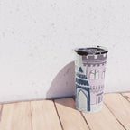 Home Block print lilac Travel Mug Gallery Image 4