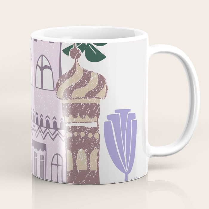Home Block print lilac Coffee Mug Gallery Image 1