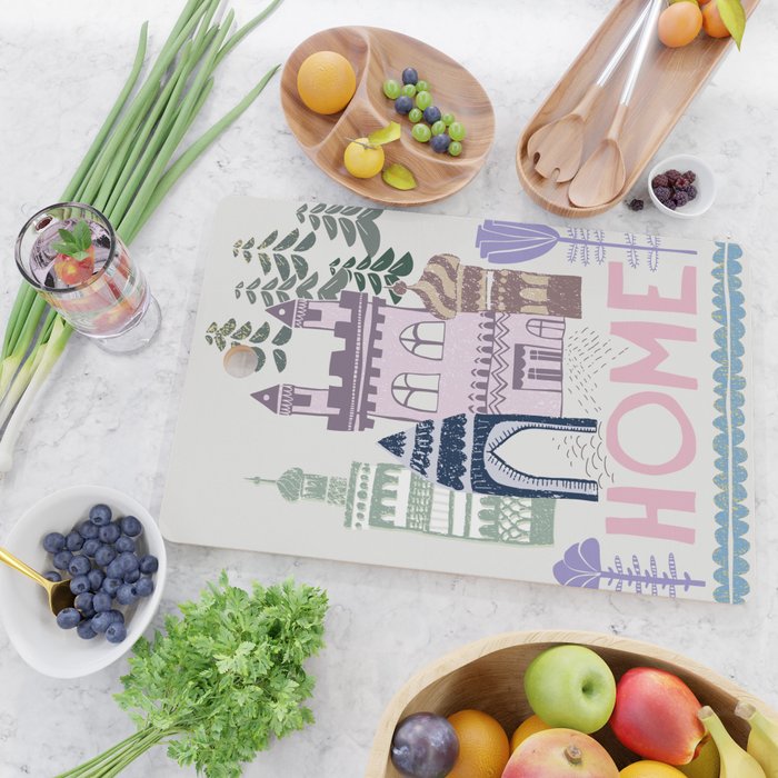Home Block print lilac Cutting Board Gallery Image 2