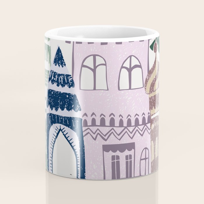 Home Block print lilac Coffee Mug Gallery Image 4