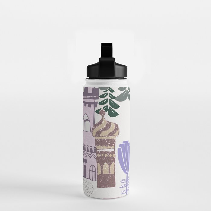 Home Block print lilac Water Bottle Gallery Image 2