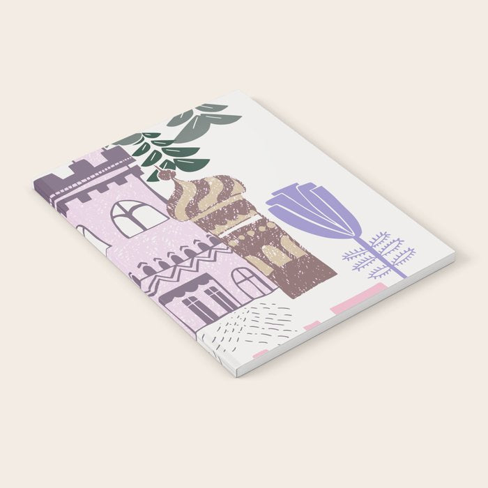 Home Block print lilac Notebook Gallery Image 1