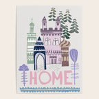 Home Block print lilac Poster Gallery Image 4