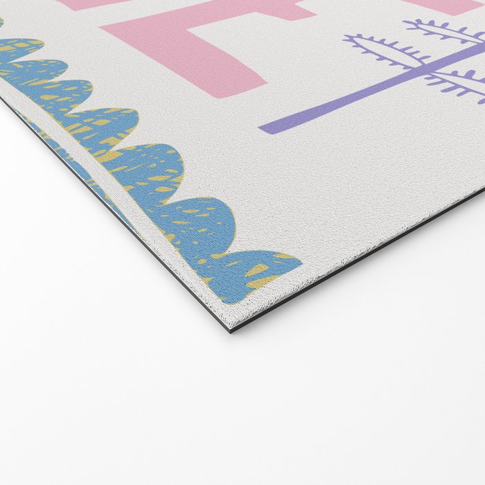 Home Block print lilac Welcome Mat Gallery Image 2