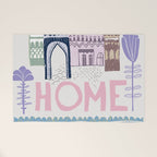 Home Block print lilac Welcome Mat Gallery Image 1