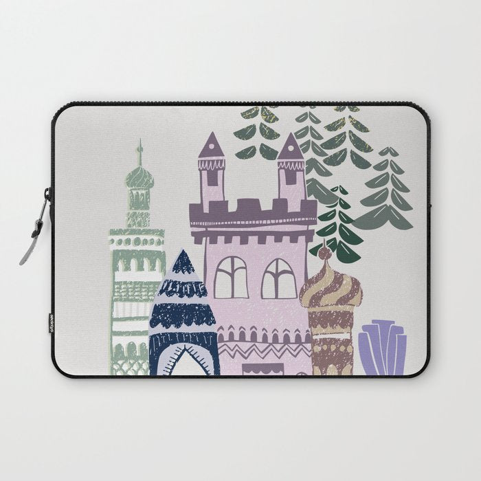 Home Block print lilac Laptop Sleeve Gallery Image 1