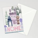 Home Block print lilac Stationery Card Gallery Image 2