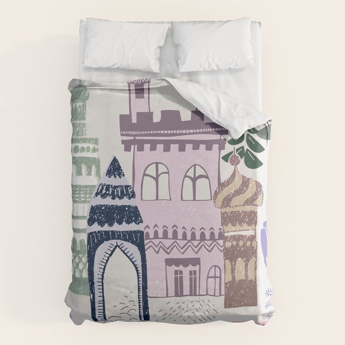 Home Block print lilac Duvet Cover Gallery Image 1