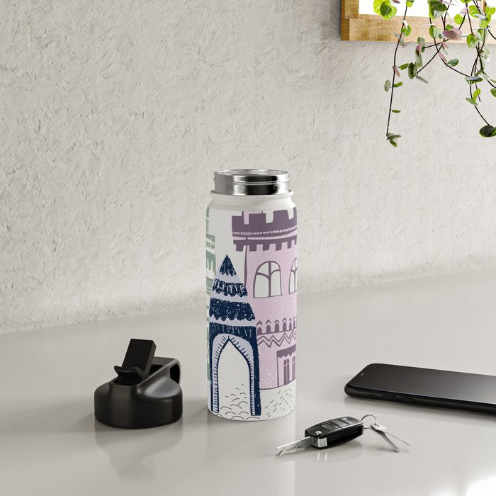 Home Block print lilac Water Bottle Gallery Image 4