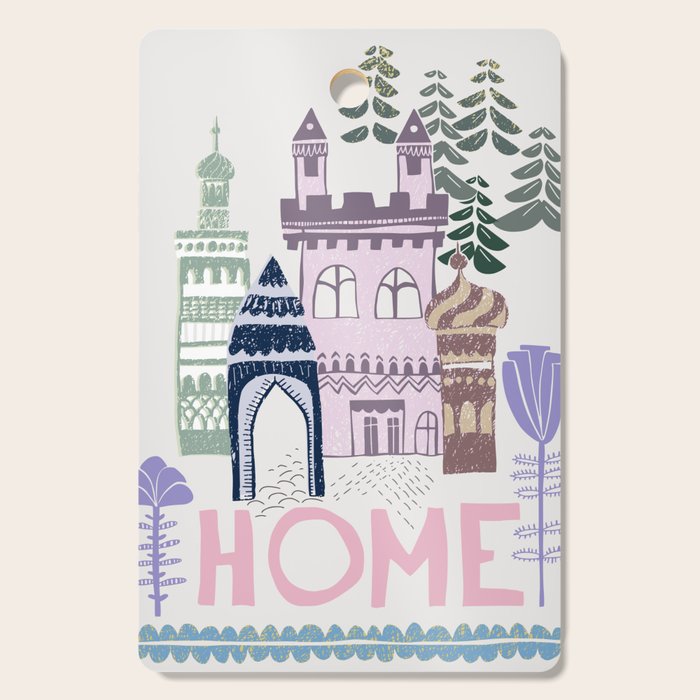 Home Block print lilac Cutting Board Gallery Image 1