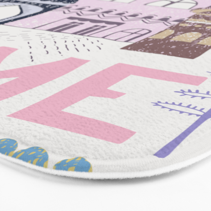 Home Block print lilac Bath Mat Gallery Image 3