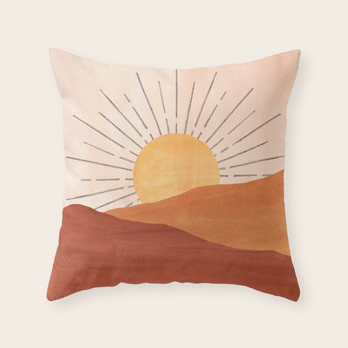 Terracotta sunrise Throw Pillow Gallery Image 6
