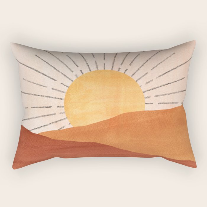 Terracotta sunrise Rectangular Pillow Gallery Image 1
