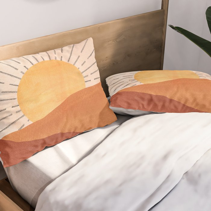 Terracotta sunrise Pillow Sham Gallery Image 2