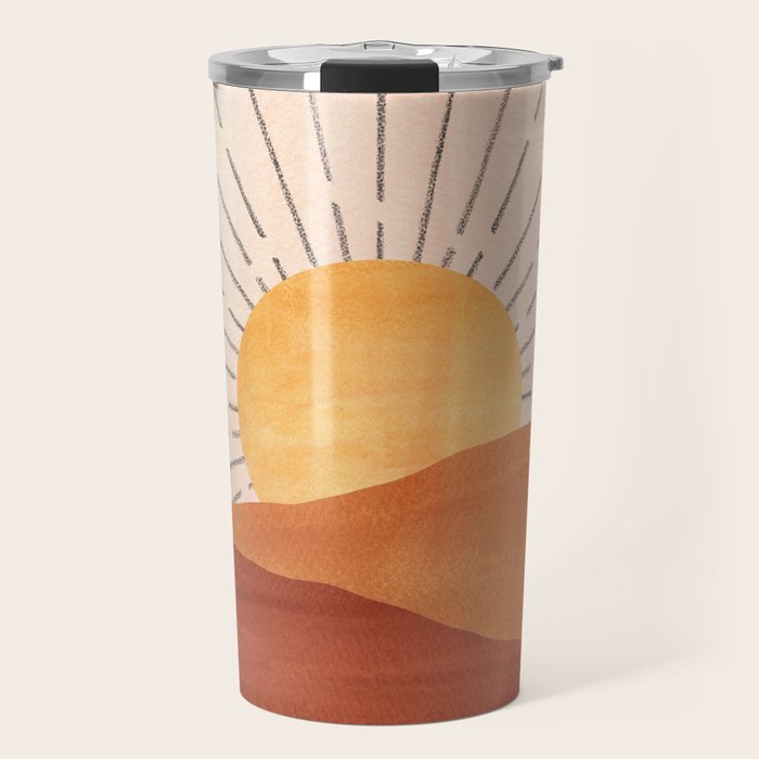 Terracotta sunrise Travel Mug Gallery Image 1