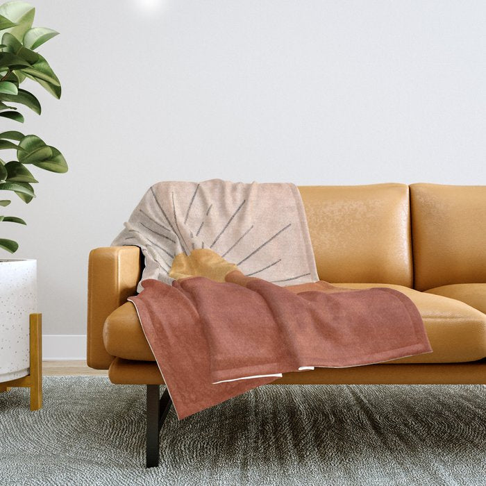 Terracotta sunrise Throw Blanket Gallery Image 1