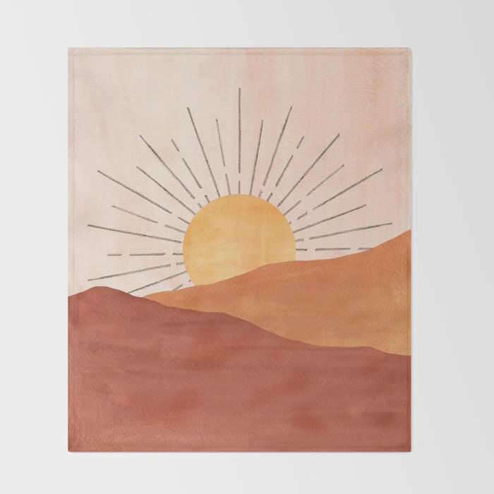 Terracotta sunrise Throw Blanket Gallery Image 2