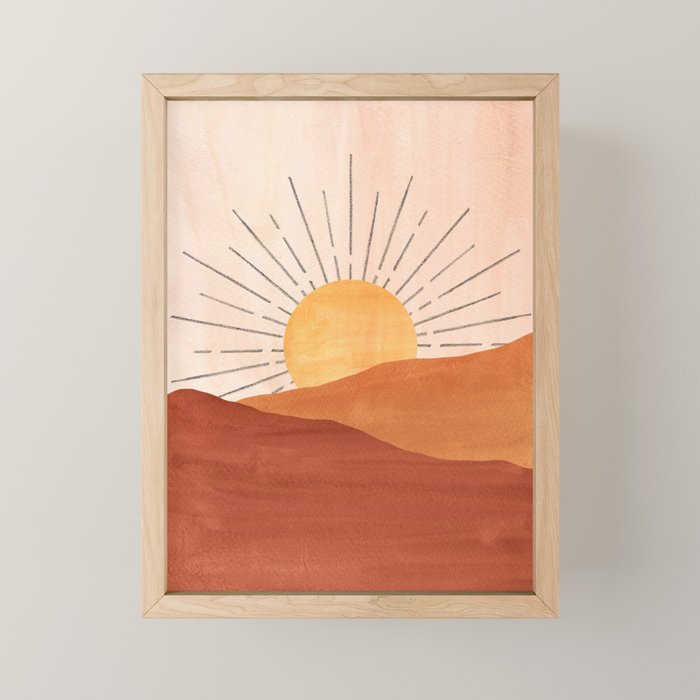 Terracotta sunrise Mini Art Print Gallery Image 1