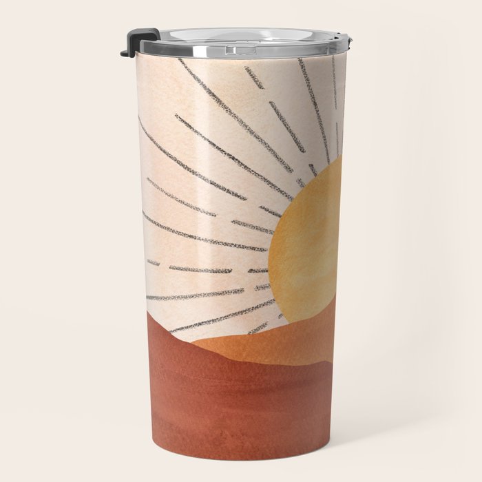 Terracotta sunrise Travel Mug Gallery Image 3