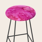 Girly neon pink magenta abstract watercolor paint Stool Gallery Image 2