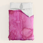 Girly neon pink magenta abstract watercolor paint Comforter Gallery Image 6