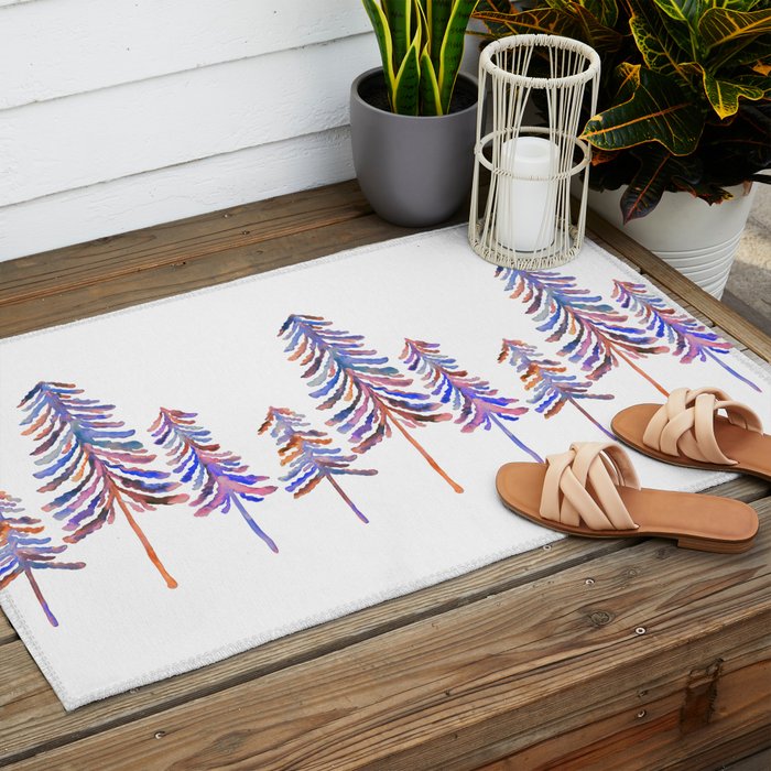 Pine Trees - Vintage Palette Outdoor Rug Gallery Image 2