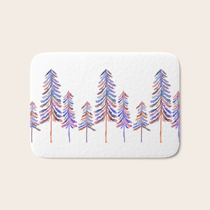 Pine Trees - Vintage Palette Bath Mat Gallery Image 1