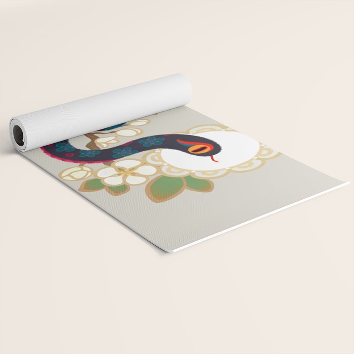 Snake and flowers 2 Yoga Mat Gallery Image 2