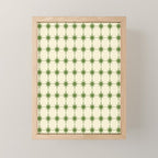 Mid Century Modern Atomic Stars Grid in Retro Christmas Green and Cream Mini Art Print Gallery Image 1