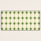 Mid Century Modern Atomic Stars Grid in Retro Christmas Green and Cream Desk Mat Gallery Image 3