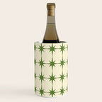 Mid Century Modern Atomic Stars Grid in Retro Christmas Green and Cream Wine Chiller Gallery Image 2