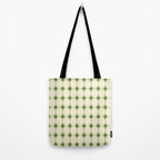 Mid Century Modern Atomic Stars Grid in Retro Christmas Green and Cream Tote Bag Gallery Image 2