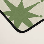 Mid Century Modern Atomic Stars Grid in Retro Christmas Green and Cream Desk Mat Gallery Image 4