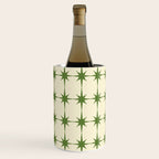 Mid Century Modern Atomic Stars Grid in Retro Christmas Green and Cream Wine Chiller Gallery Image 3