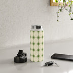 Mid Century Modern Atomic Stars Grid in Retro Christmas Green and Cream Water Bottle Gallery Image 4