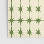 Mid Century Modern Atomic Stars Grid in Retro Christmas Green and Cream Poster Gallery Image 3