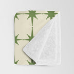 Mid Century Modern Atomic Stars Grid in Retro Christmas Green and Cream Throw Blanket Gallery Image 3