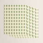 Mid Century Modern Atomic Stars Grid in Retro Christmas Green and Cream Wrapping Paper Gallery Image 3