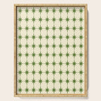 Mid Century Modern Atomic Stars Grid in Retro Christmas Green and Cream Serving Tray Gallery Image 1