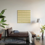 Mid Century Modern Atomic Stars Grid in Retro Christmas Green and Cream Wood Wall Art Gallery Image 2