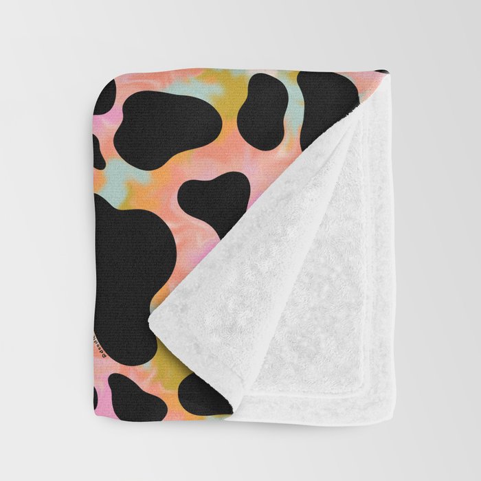 Rainbow Cow Print Throw Blanket Gallery Image 3