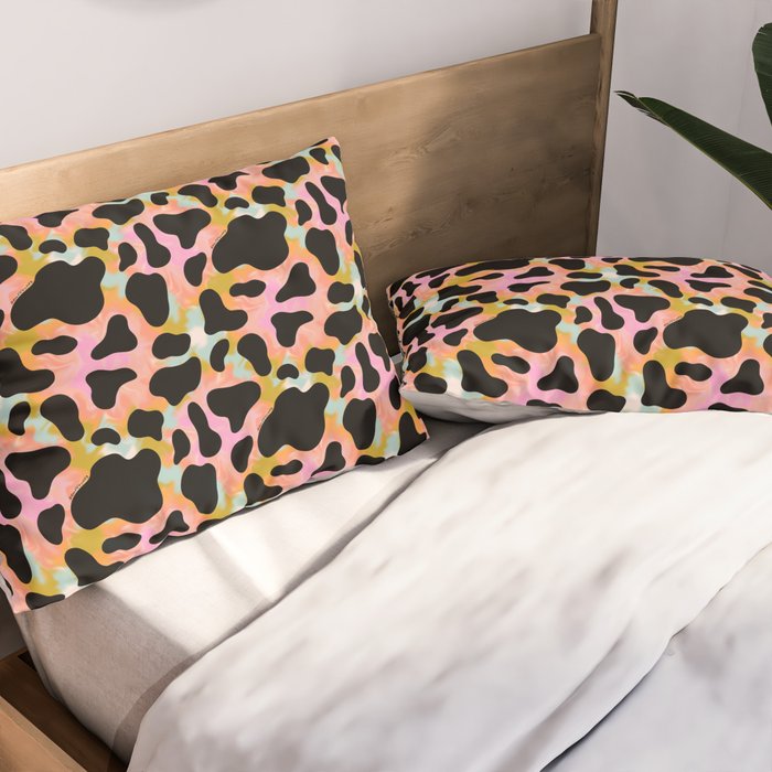 Rainbow Cow Print Pillow Sham Gallery Image 2