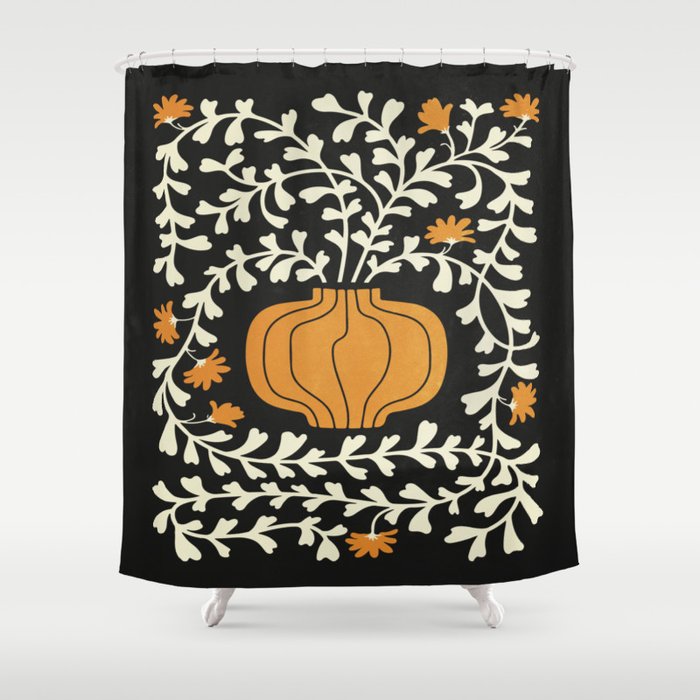 Golden Vase | Summer Bloom: Matisse Night Edition Shower Curtain Gallery Image 1