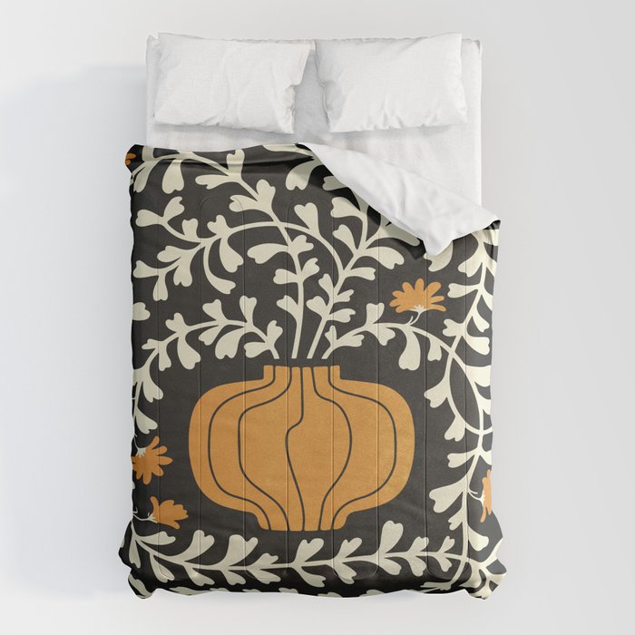 Golden Vase | Summer Bloom: Matisse Night Edition Comforter Gallery Image 1