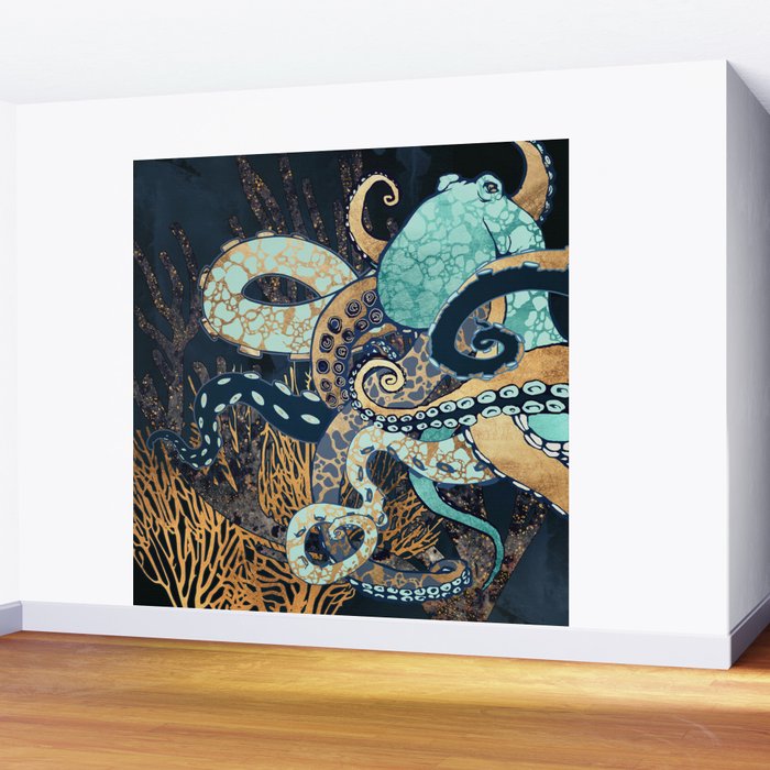 Metallic Octopus II Wall Mural Gallery Image 2