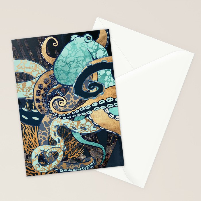 Metallic Octopus II Stationery Card Gallery Image 2