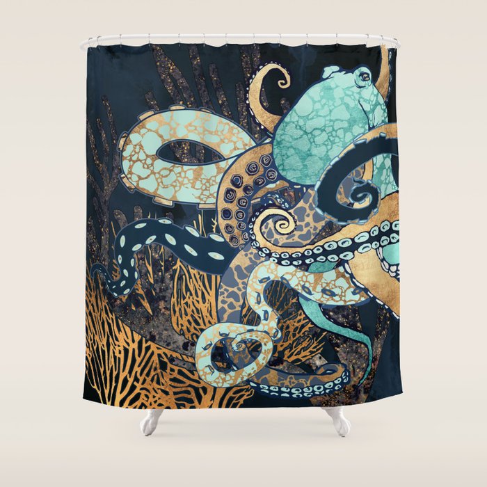 Metallic Octopus II Shower Curtain Gallery Image 1