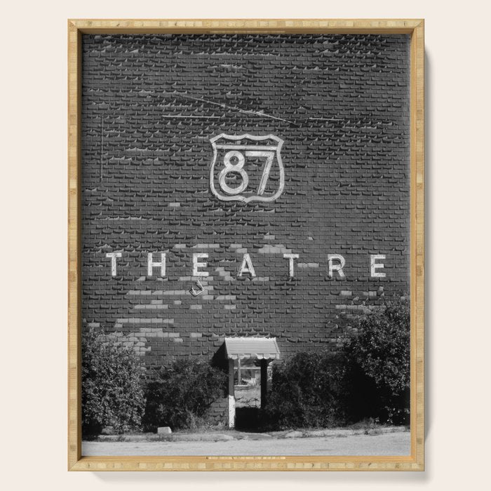 Drive in Movie Theater Black and White Serving Tray Gallery Image 1