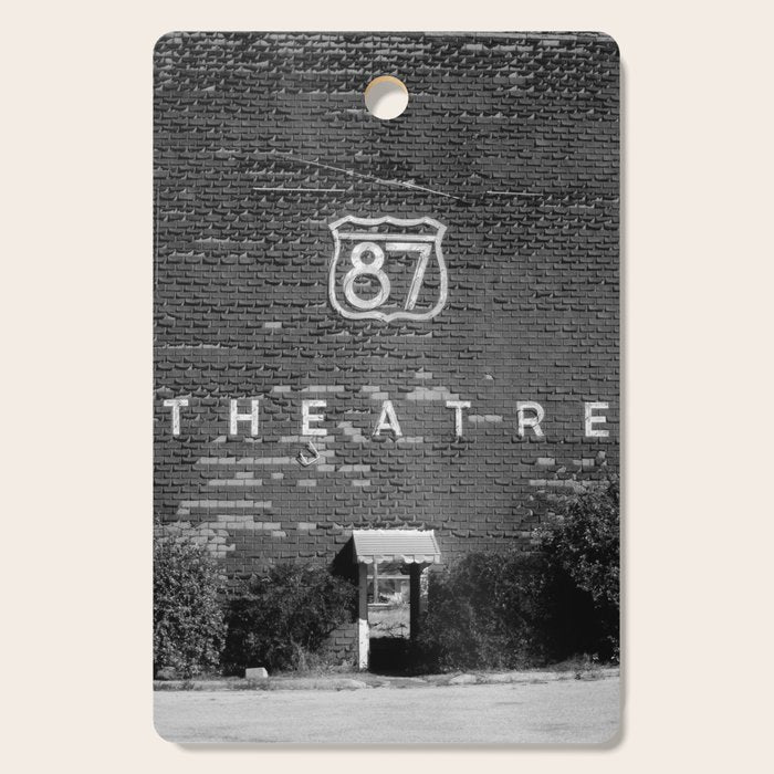 Drive in Movie Theater Black and White Cutting Board Gallery Image 1